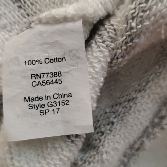 J crew white and gray striped hoodies sweater - Picture 7 of 9